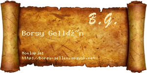Borsy Gellén névjegykártya